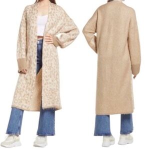 Like new long cheetah sweater duster
